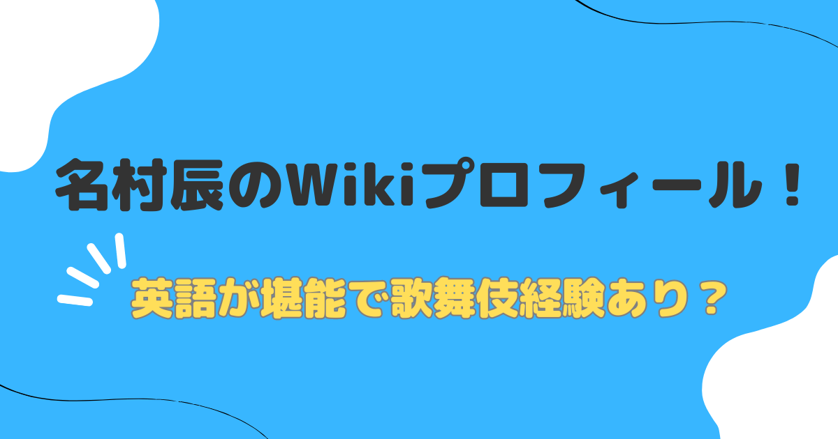 名村辰のwikiプロフィール